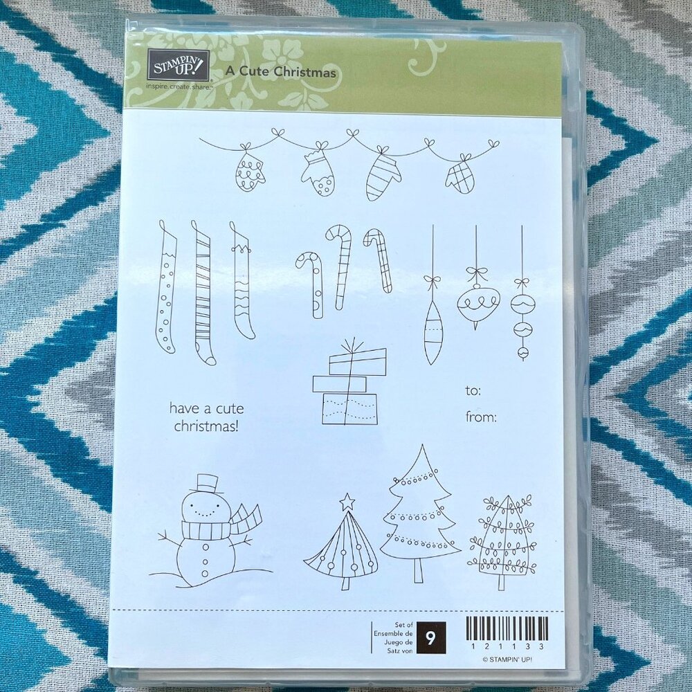 NEW Stampin' Up! A Cute Christmas Clear Mount Cling Stamps, Set of 9 Stamps